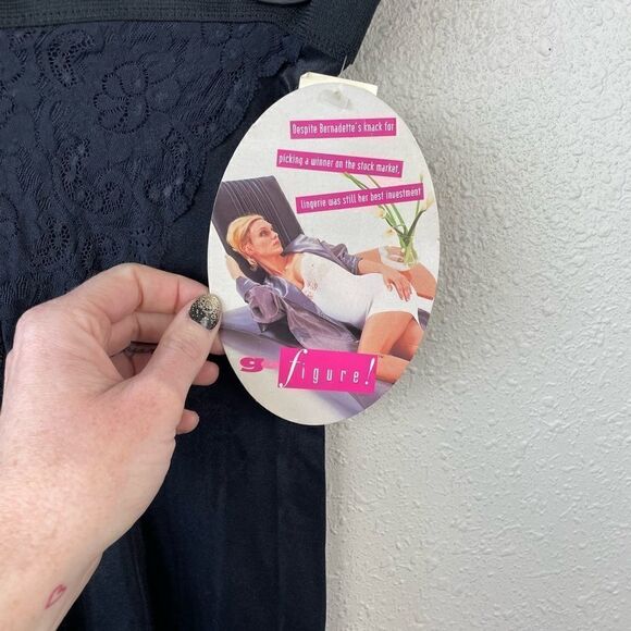 NWT Go Figure Womens Blue Lingerie Lace Trimmed Garment Skim Leg Leggings Size L - Picture 4 of 8